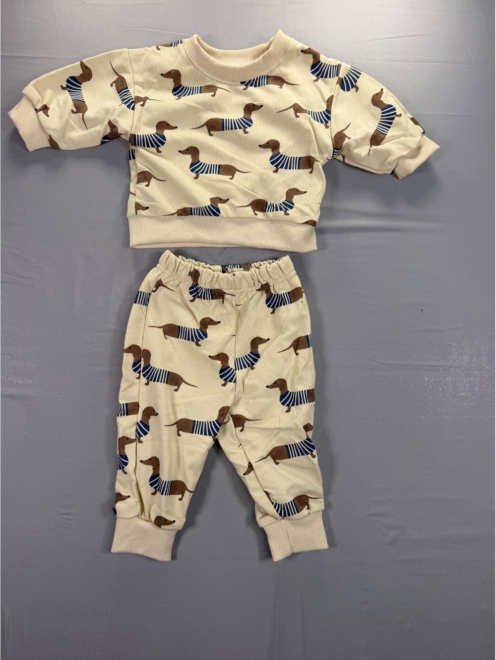 MiniOlie Dachshund Sweater and Pants 2-Piece Set